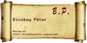 Bicskey Péter névjegykártya