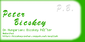 peter bicskey business card